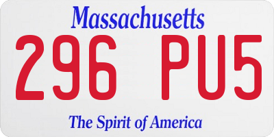 MA license plate 296PU5