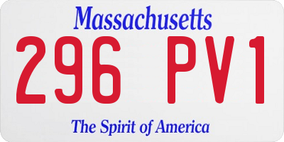MA license plate 296PV1