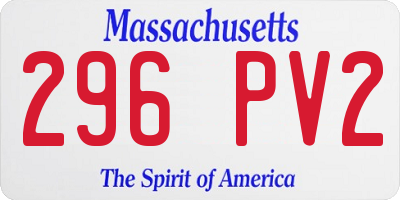 MA license plate 296PV2