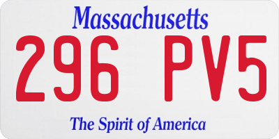 MA license plate 296PV5