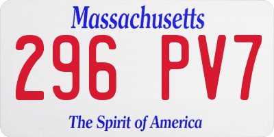 MA license plate 296PV7