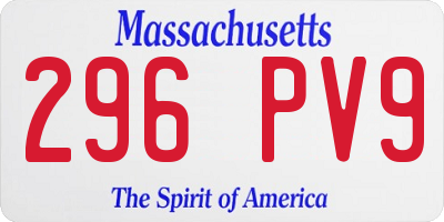 MA license plate 296PV9