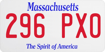 MA license plate 296PX0