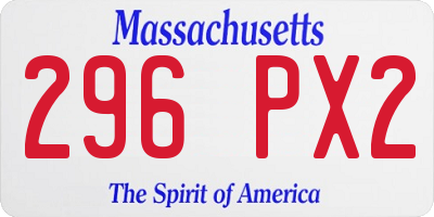 MA license plate 296PX2