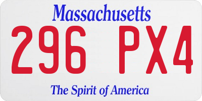MA license plate 296PX4