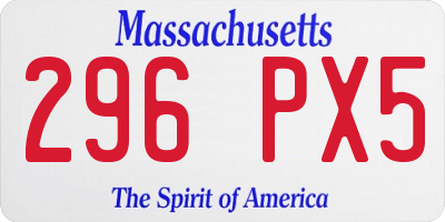 MA license plate 296PX5
