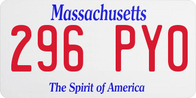 MA license plate 296PY0