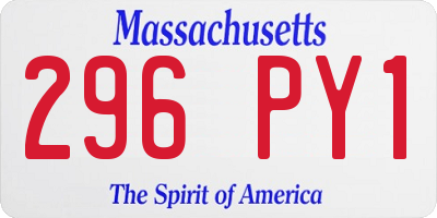 MA license plate 296PY1
