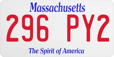 MA license plate 296PY2