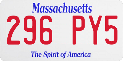 MA license plate 296PY5