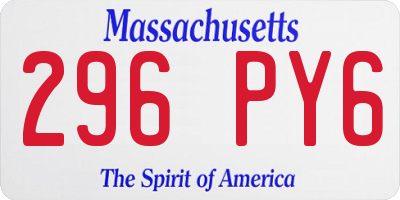 MA license plate 296PY6