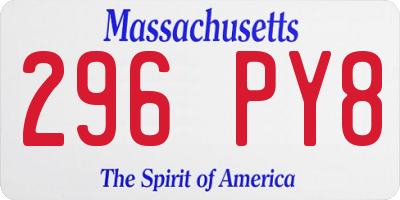 MA license plate 296PY8