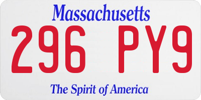 MA license plate 296PY9
