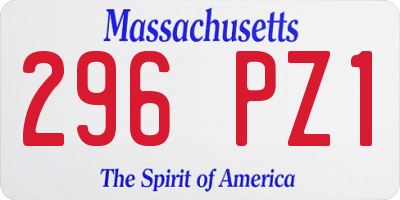 MA license plate 296PZ1