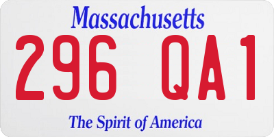 MA license plate 296QA1