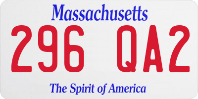 MA license plate 296QA2