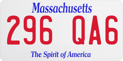 MA license plate 296QA6