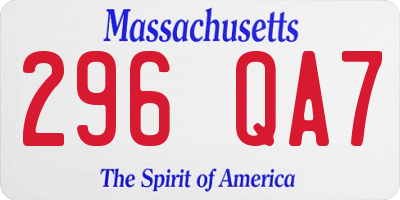 MA license plate 296QA7