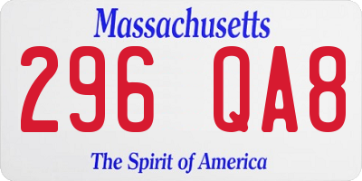 MA license plate 296QA8