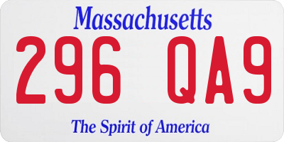 MA license plate 296QA9