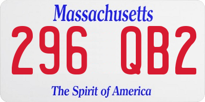 MA license plate 296QB2