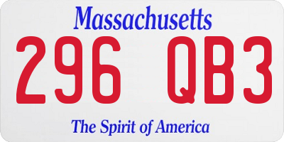 MA license plate 296QB3