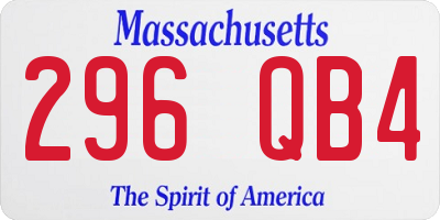 MA license plate 296QB4