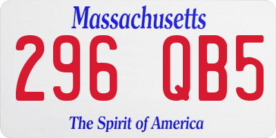 MA license plate 296QB5