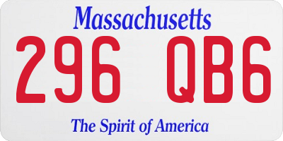 MA license plate 296QB6