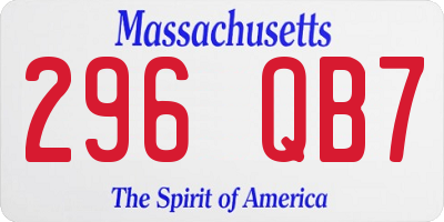 MA license plate 296QB7