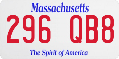 MA license plate 296QB8