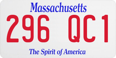 MA license plate 296QC1