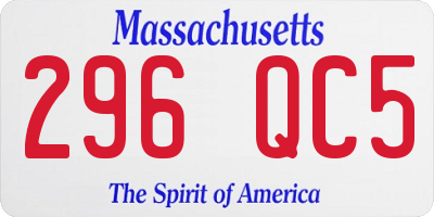 MA license plate 296QC5