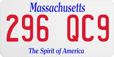 MA license plate 296QC9