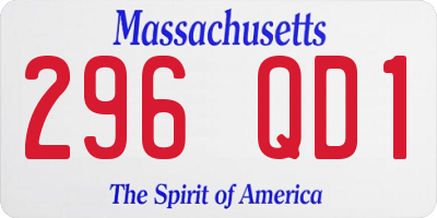 MA license plate 296QD1
