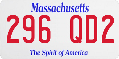 MA license plate 296QD2