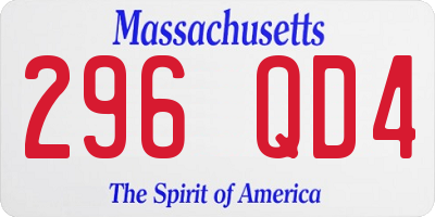 MA license plate 296QD4