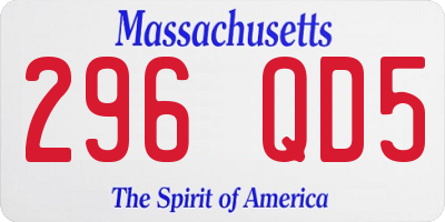 MA license plate 296QD5
