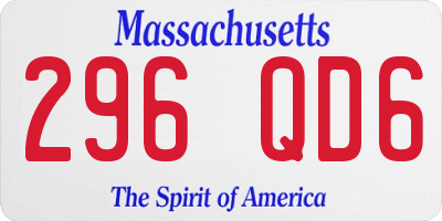 MA license plate 296QD6