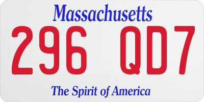 MA license plate 296QD7