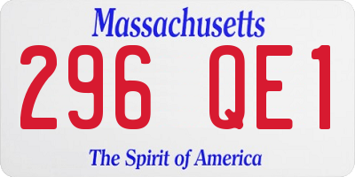 MA license plate 296QE1