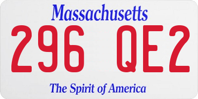 MA license plate 296QE2