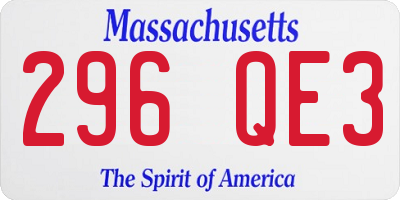 MA license plate 296QE3