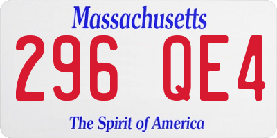 MA license plate 296QE4