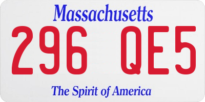 MA license plate 296QE5