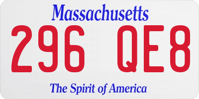 MA license plate 296QE8