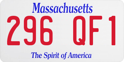 MA license plate 296QF1