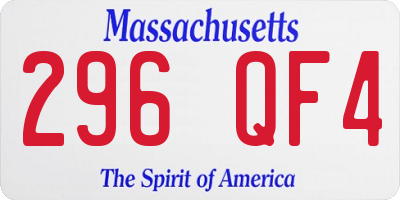 MA license plate 296QF4