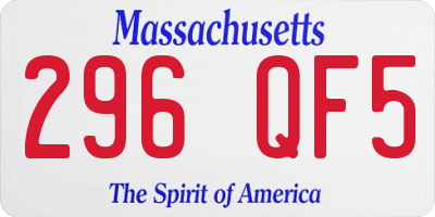 MA license plate 296QF5
