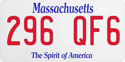 MA license plate 296QF6